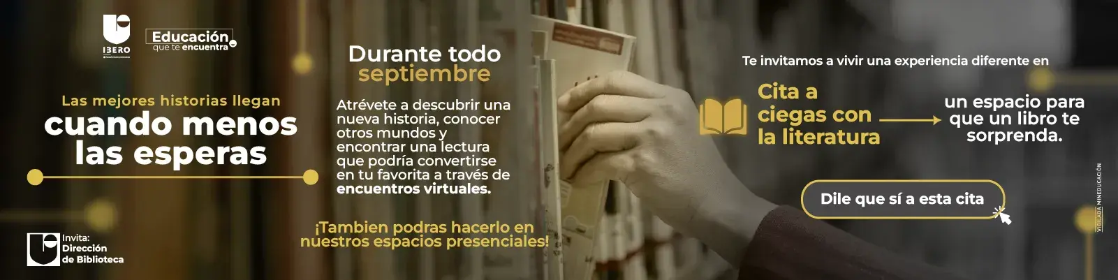 actividad de biblioteca todo el mes de septiembre, cita a ciegas con la literatura